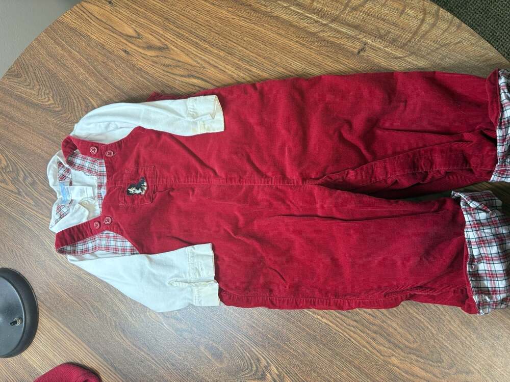 Janie and Jack overalls and onesie